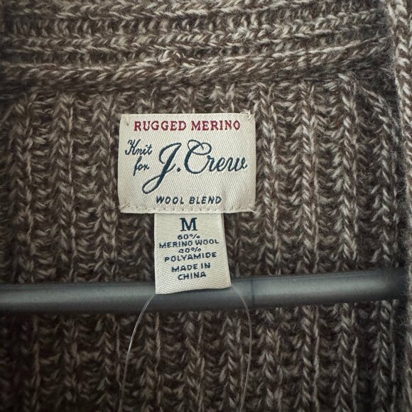 New J Crew Rugged Merino Wool-Blend Cardigan Sweater in Marled Hazelnut - Picture 3 of 4